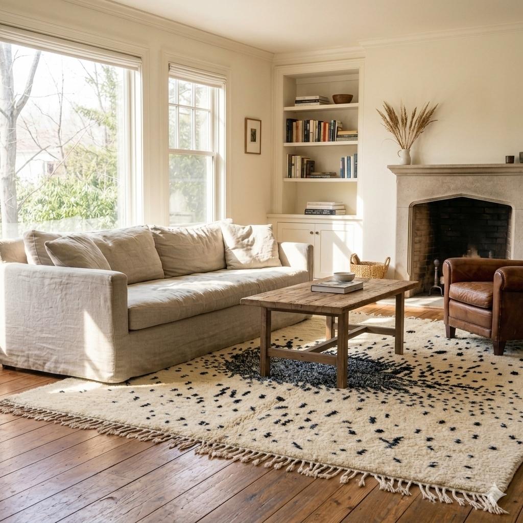 Speckled Beni Ourain Moroccan rug